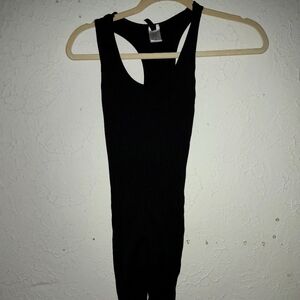 New Mix Black Ribbed Jumpsuit